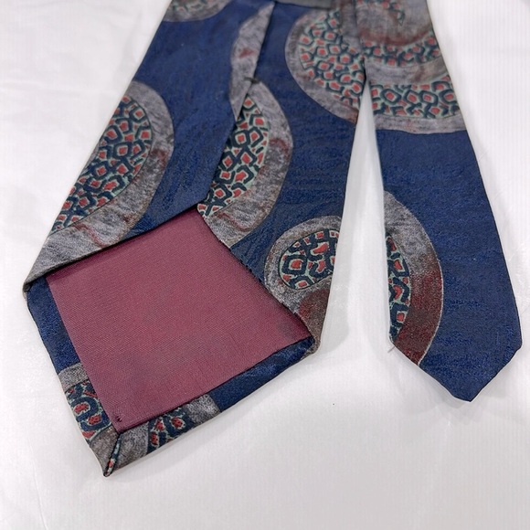 Bellini - “Reptile Swirl” Abstract Print on Dark Blue Silk Men's Necktie ⭐️ EUC - Picture 5 of 6